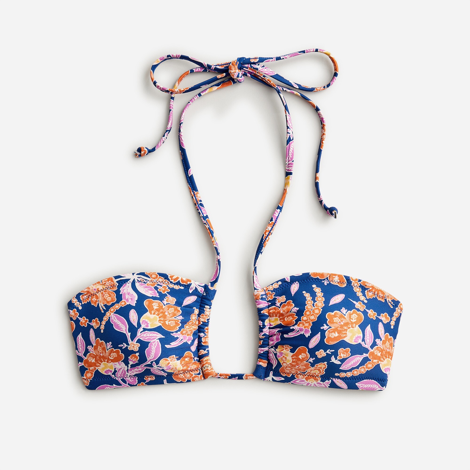 Square halter bikini top in painted block print
