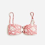 O-ring bandeau bikini top in tossed floral