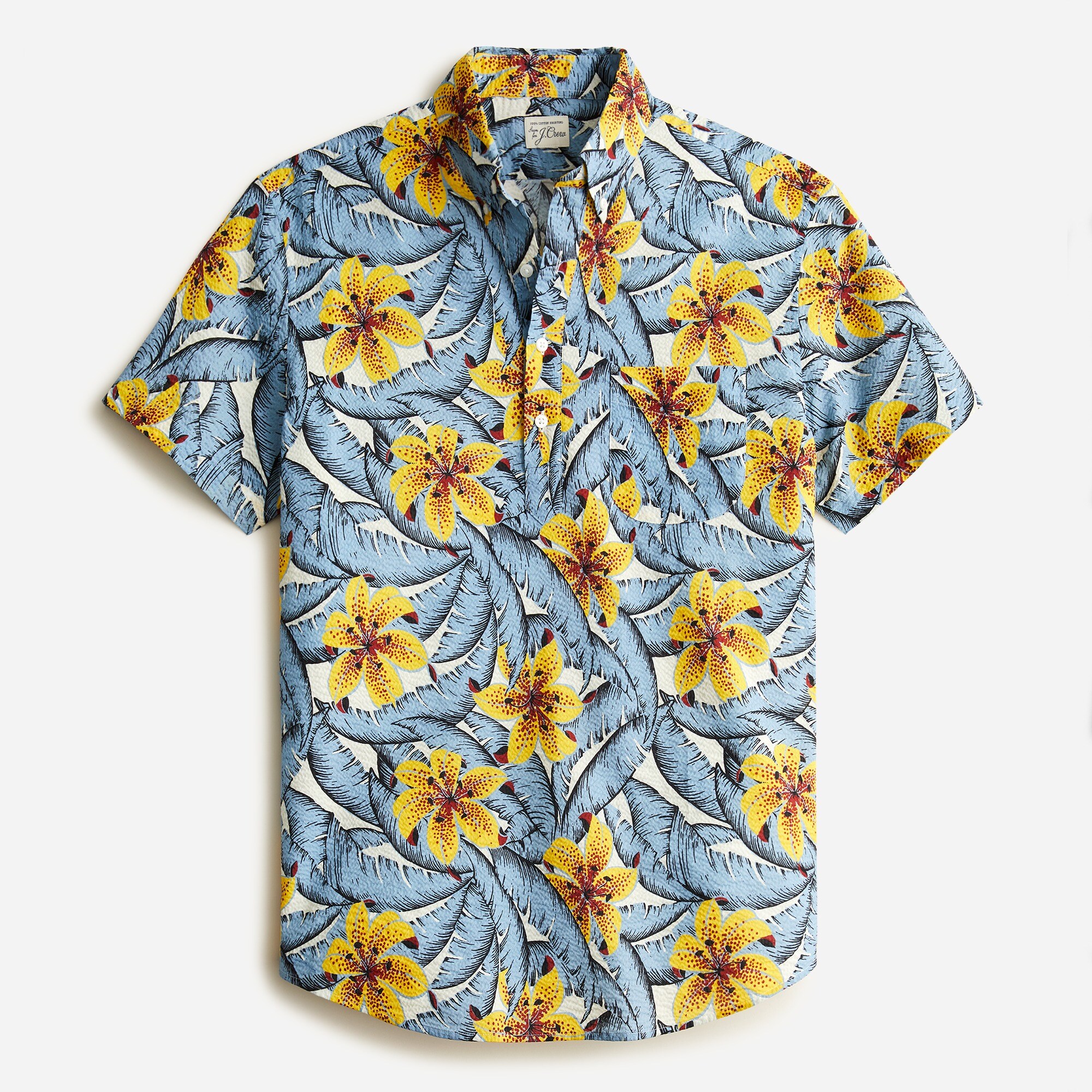 J.Crew: Short-sleeve Seersucker Popover For Men