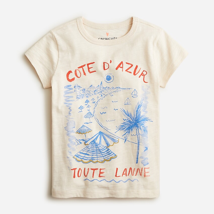 j.crew: kids' seaside graphic t-shirt for girls, right side, view zoomed