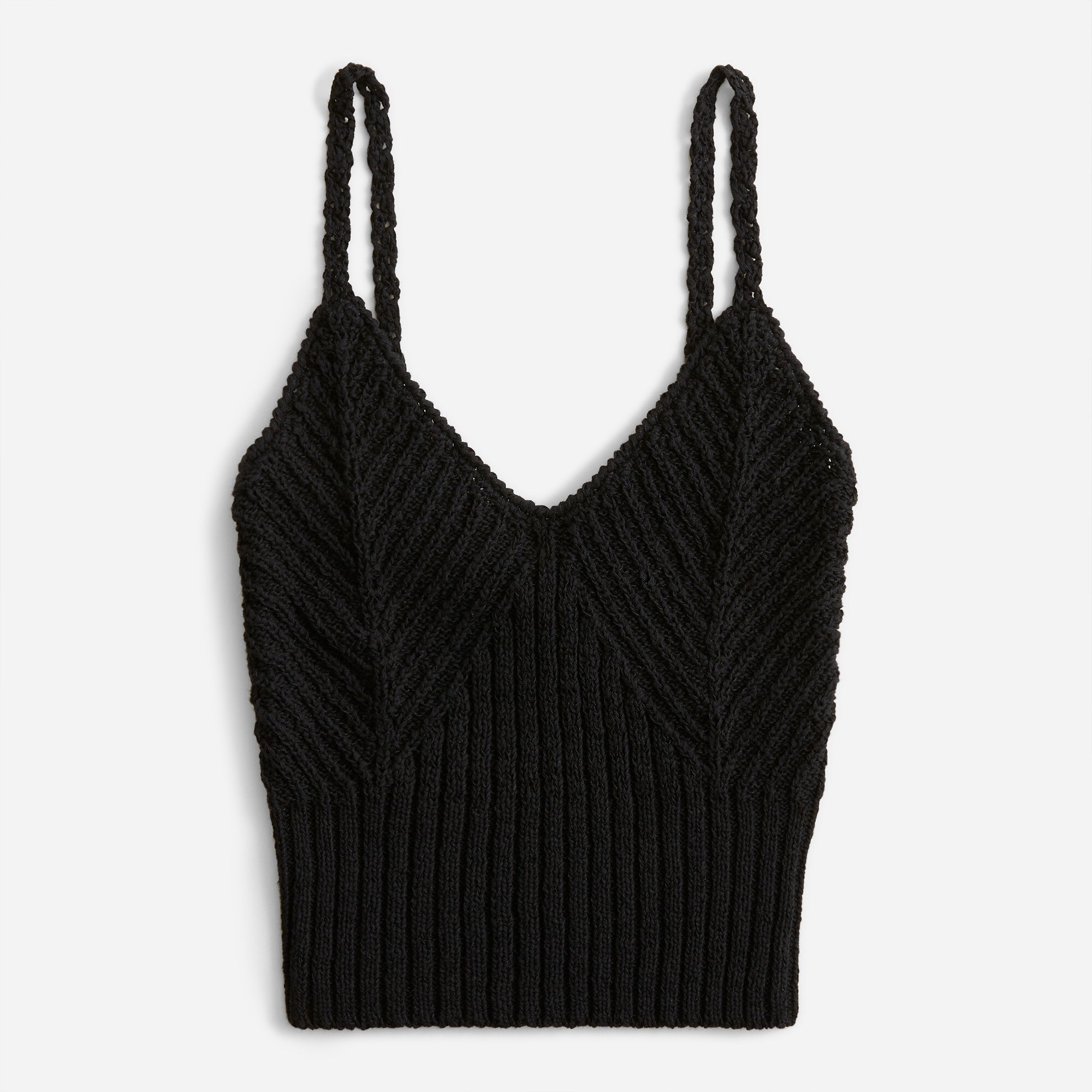 j.crew: cropped v-neck sweater-tank for women, right side, view zoomed