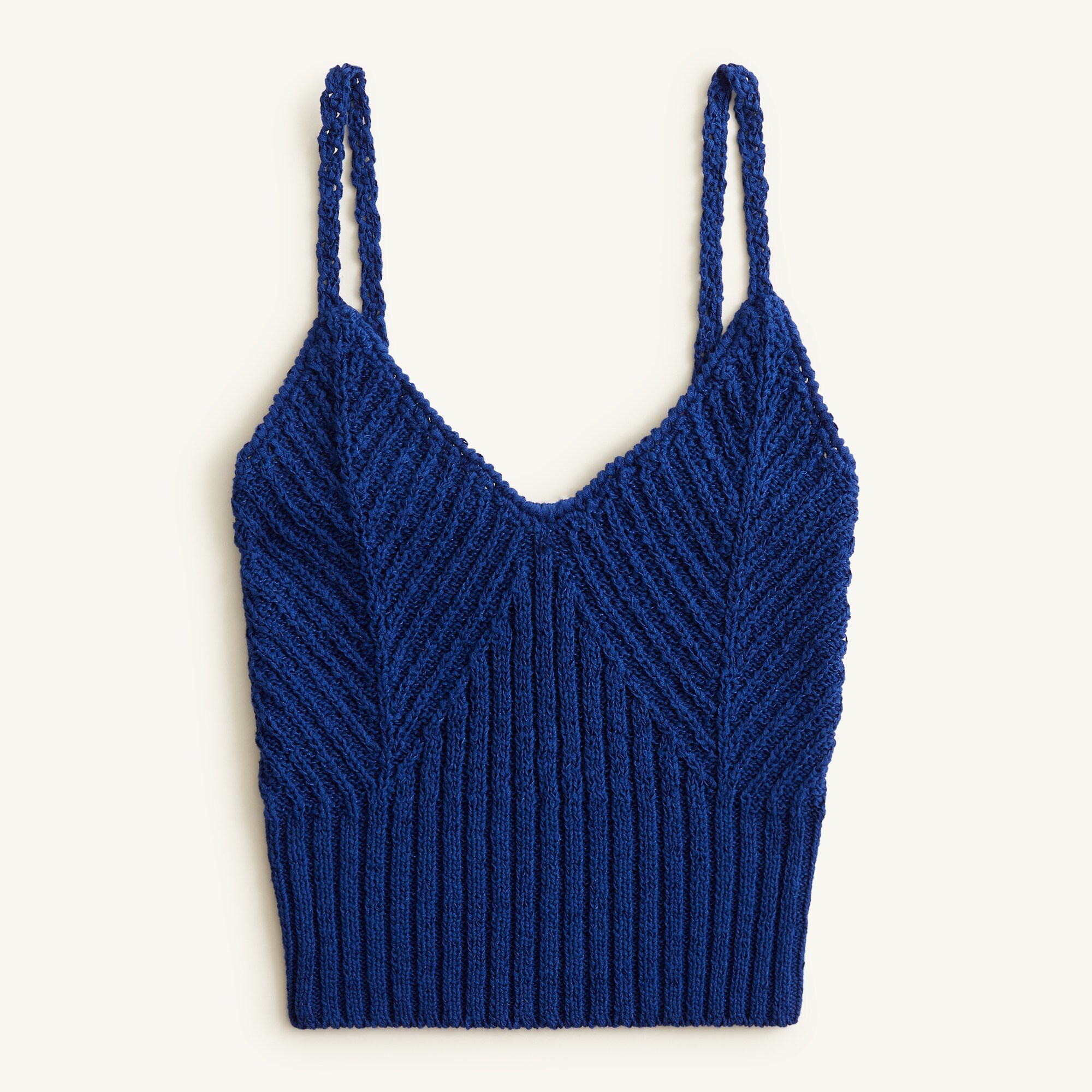 Cropped V-neck sweater-tank