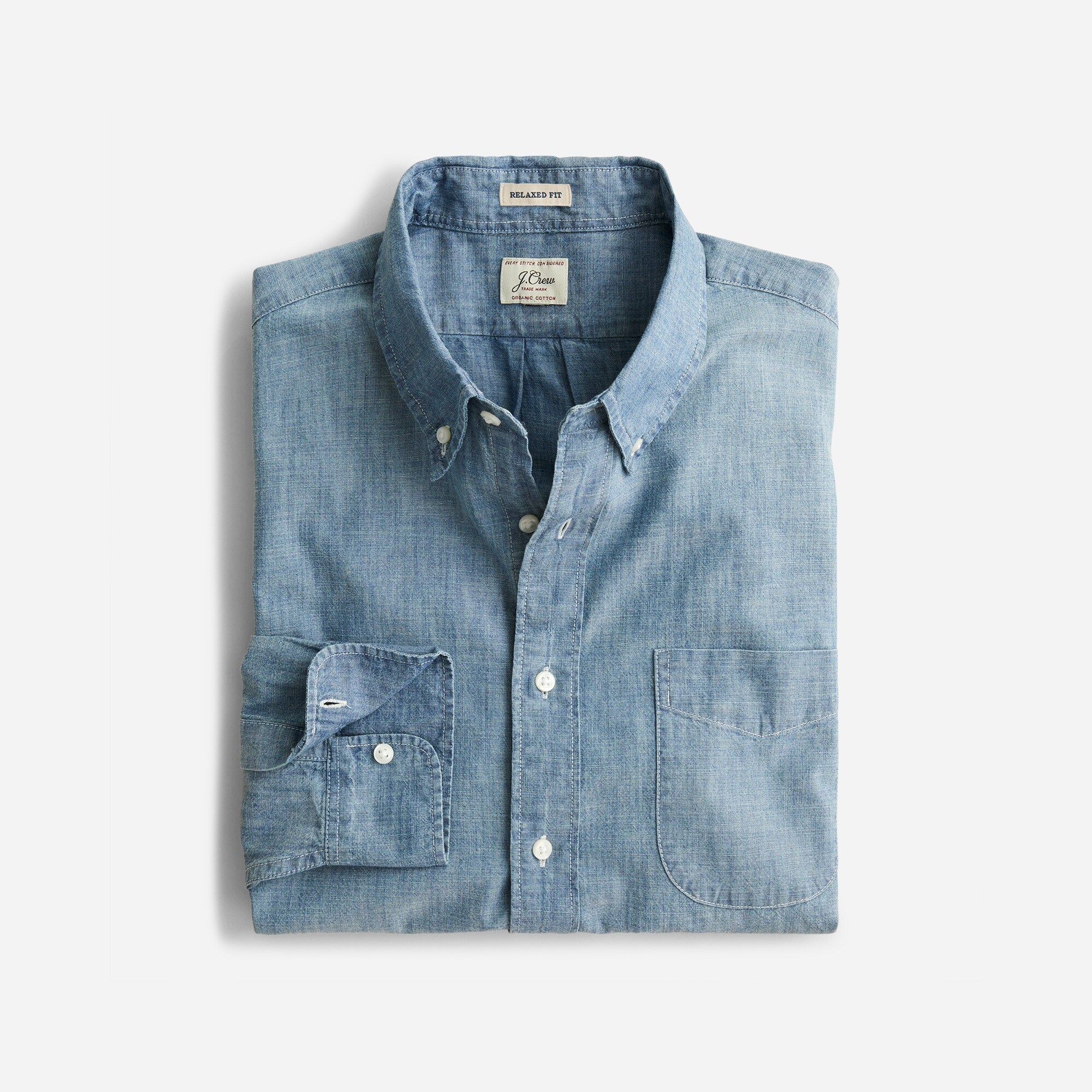 Relaxed indigo chambray shirt