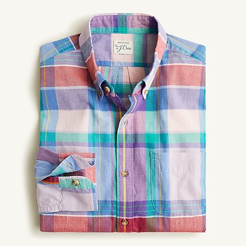 mens Indian madras shirt in cotton