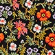 Cotton-viscose camp-collar shirt in print VINTAGE FLOWER BLACK MU