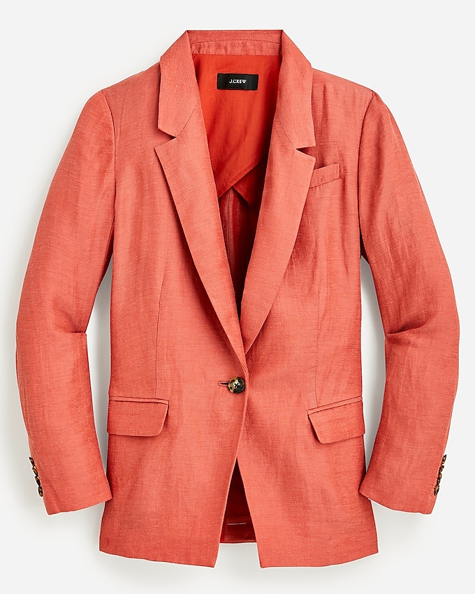 j.crew: willa blazer in linen-cupro blend for women, right side, view zoomed