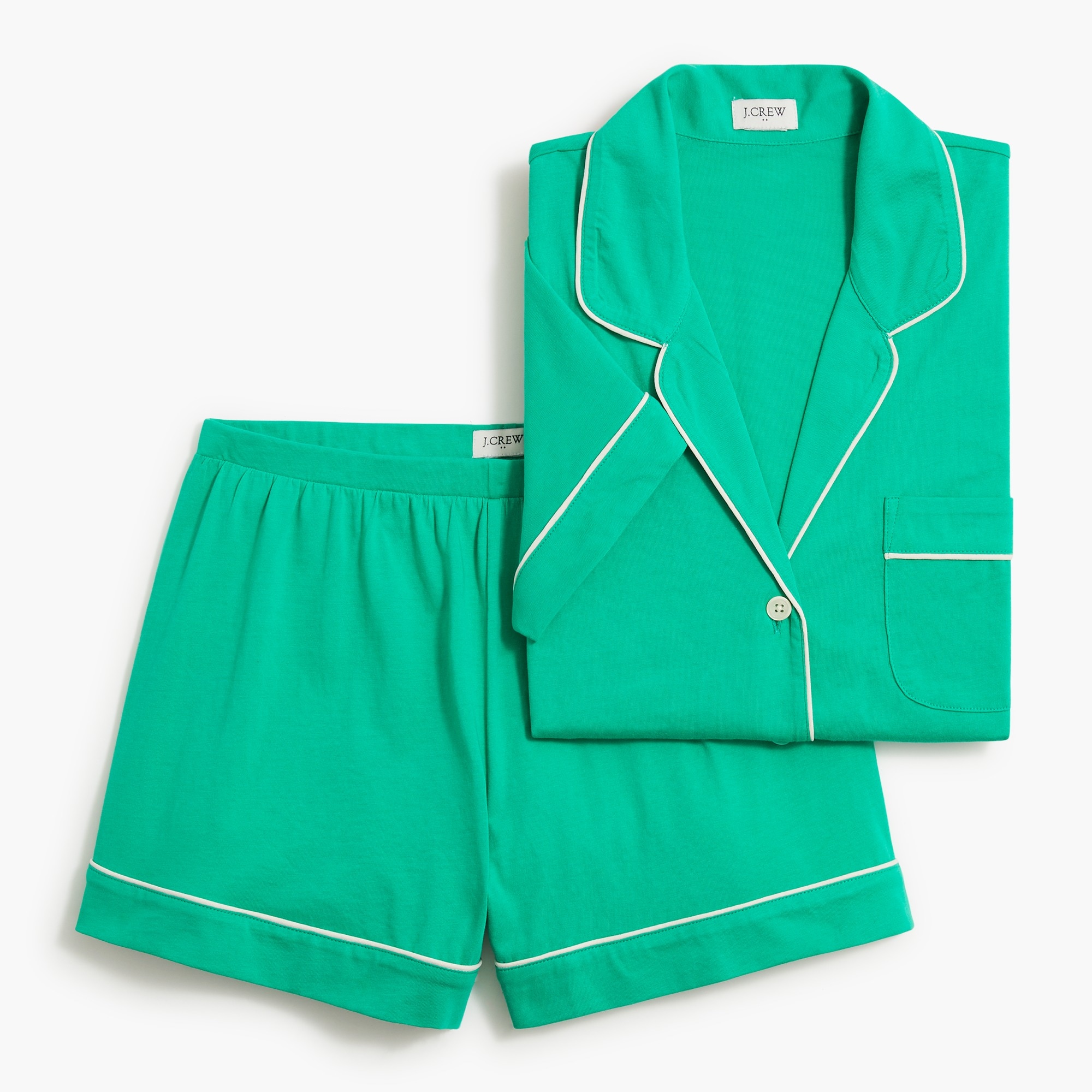 short-sleeve knit pajama set for women