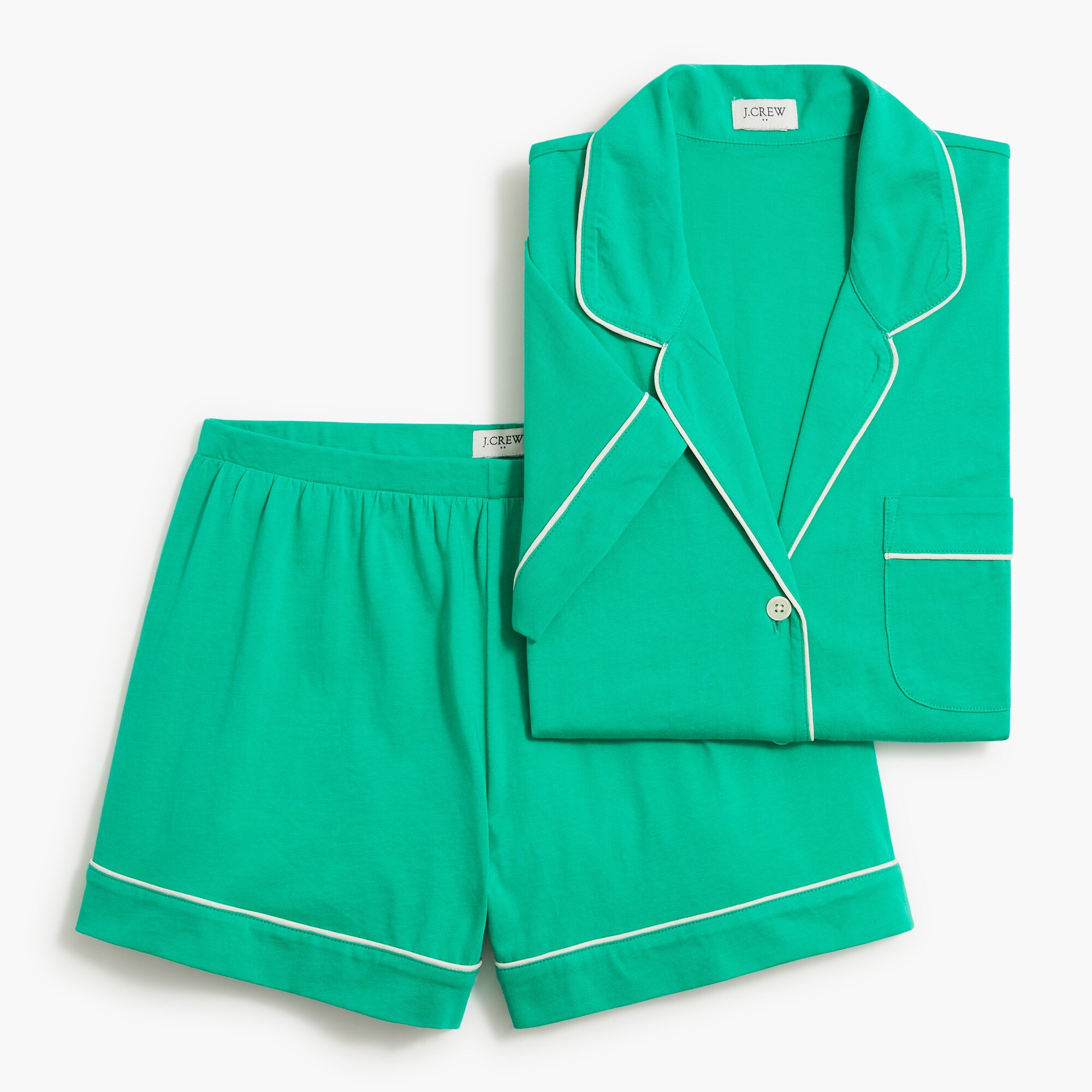 short-sleeve knit pajama set for women