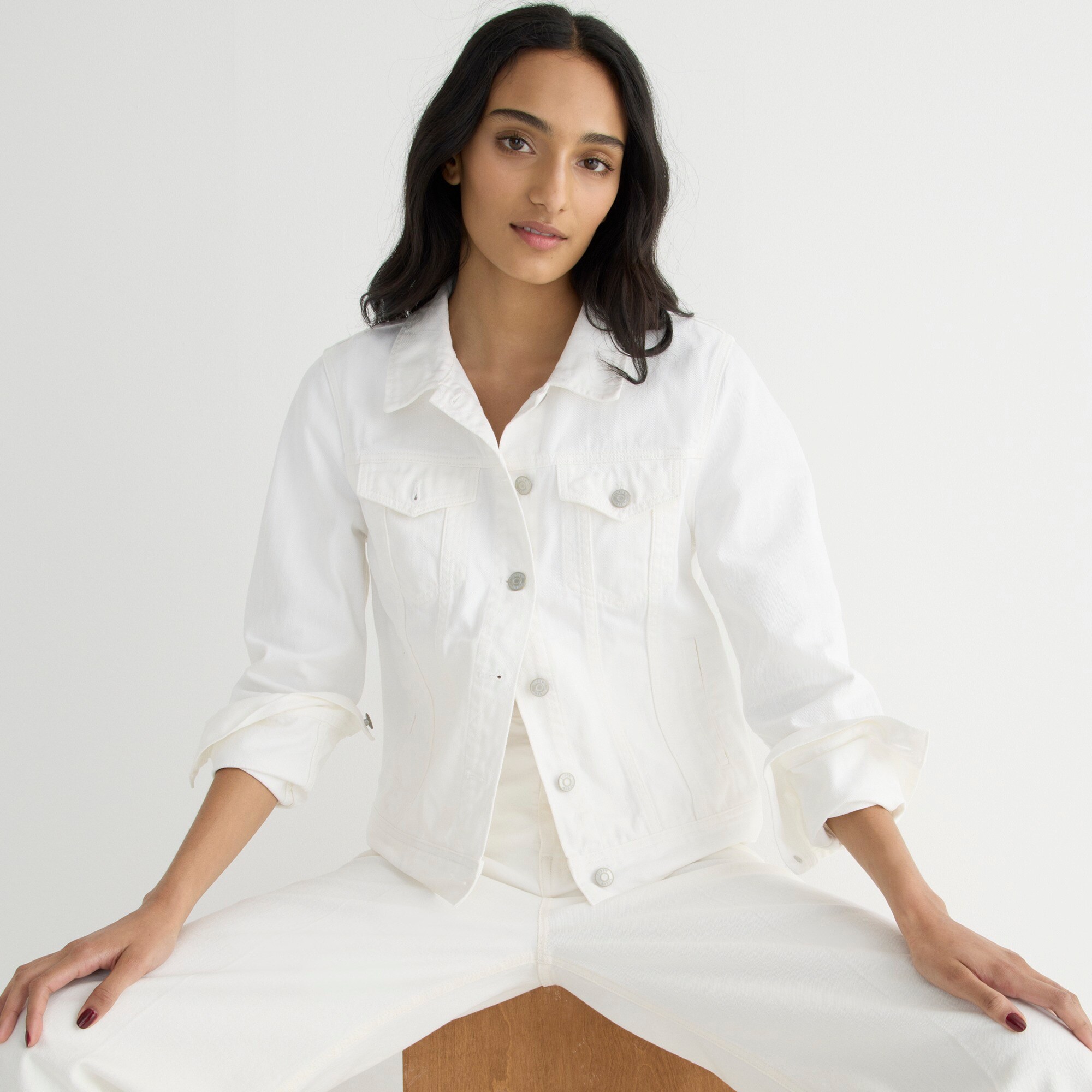 womens Classic denim jacket in white