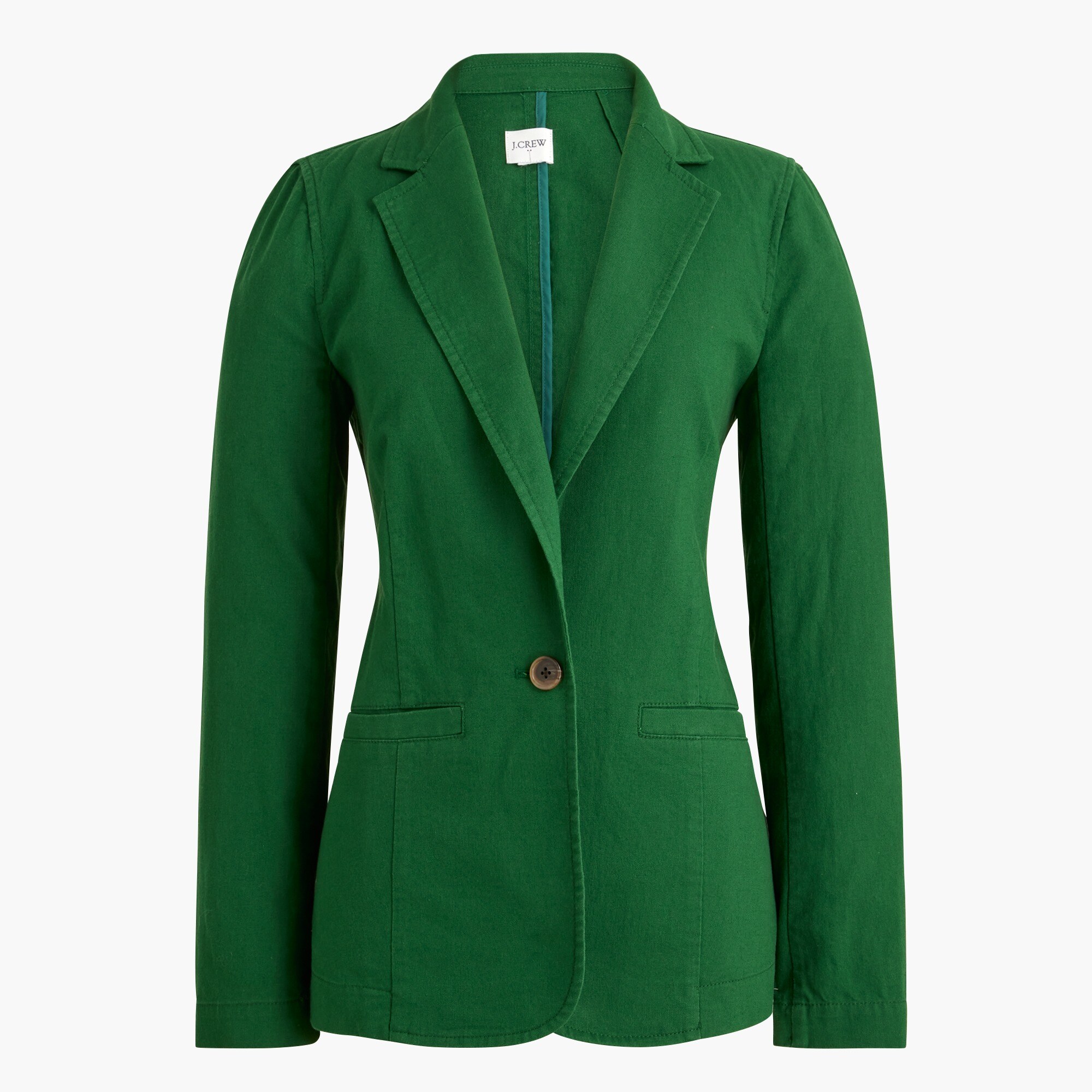 Linen-blend deconstructed blazer