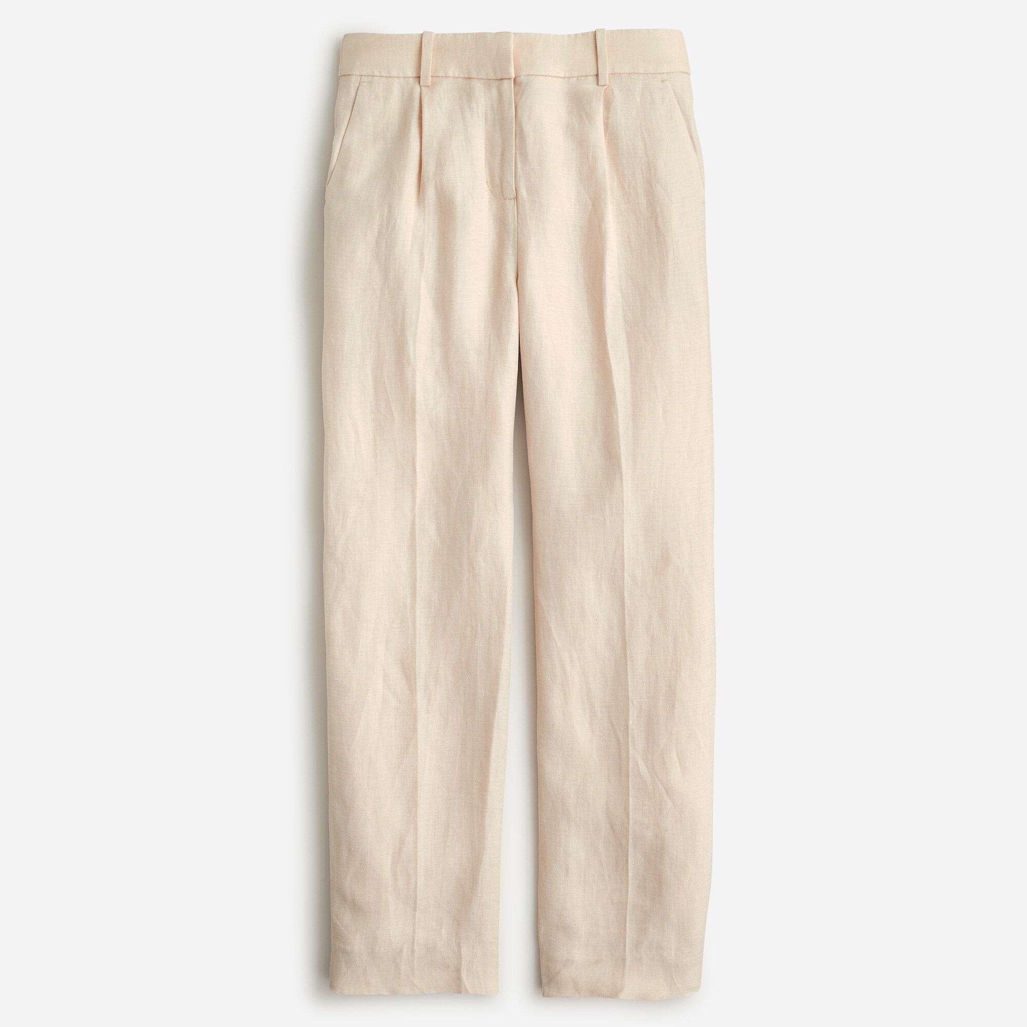 Pleated linen-cupro blend trouser