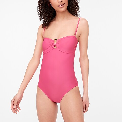 womens Tortoise-ring bandeau one-piece swimsuit