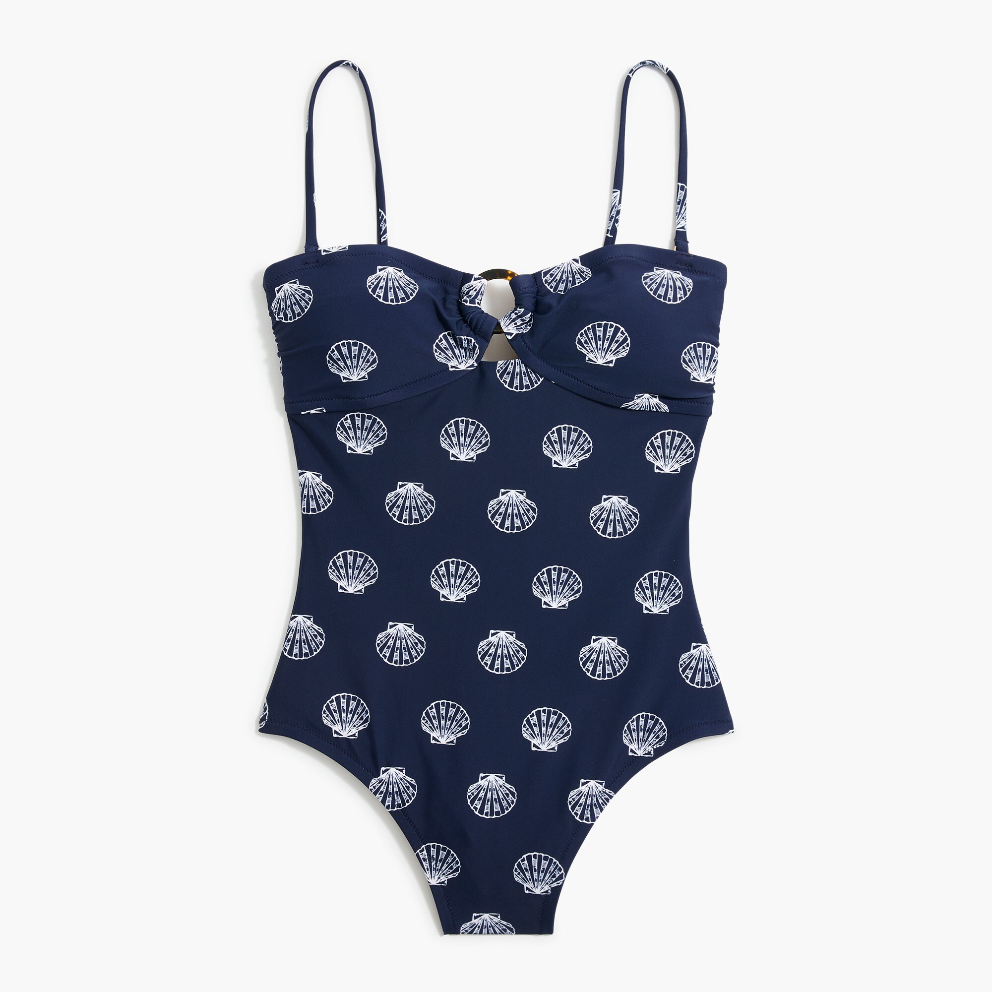 seashell tortoise-ring bandeau one-piece swimsuit for women