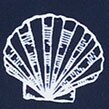 Seashell tortoise-ring bandeau one-piece swimsuit ANTIQUE NAVY WHITE 