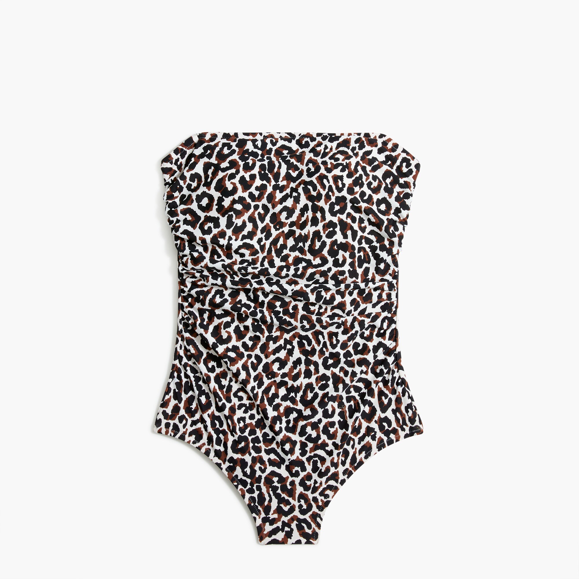 Leopard strapless one-piece swimsuit
