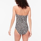 Leopard strapless one-piece swimsuit