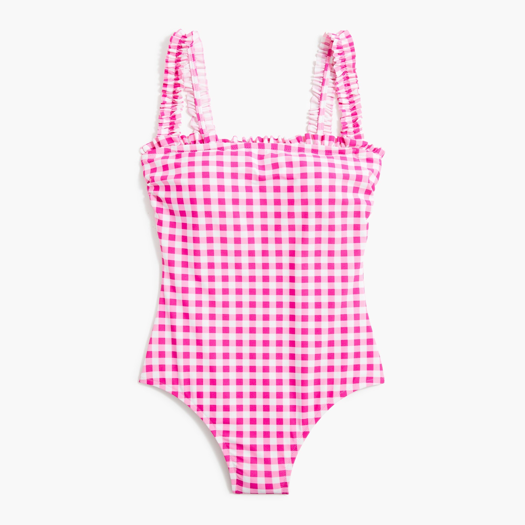 gingham ruffle one-piece swimsuit for women