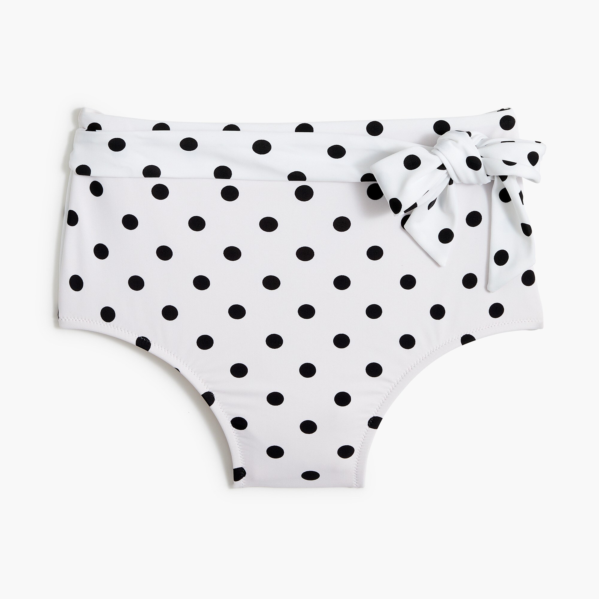 polka-dot high-waisted belted bikini bottom for women