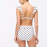 Polka-dot high-waisted belted bikini bottom