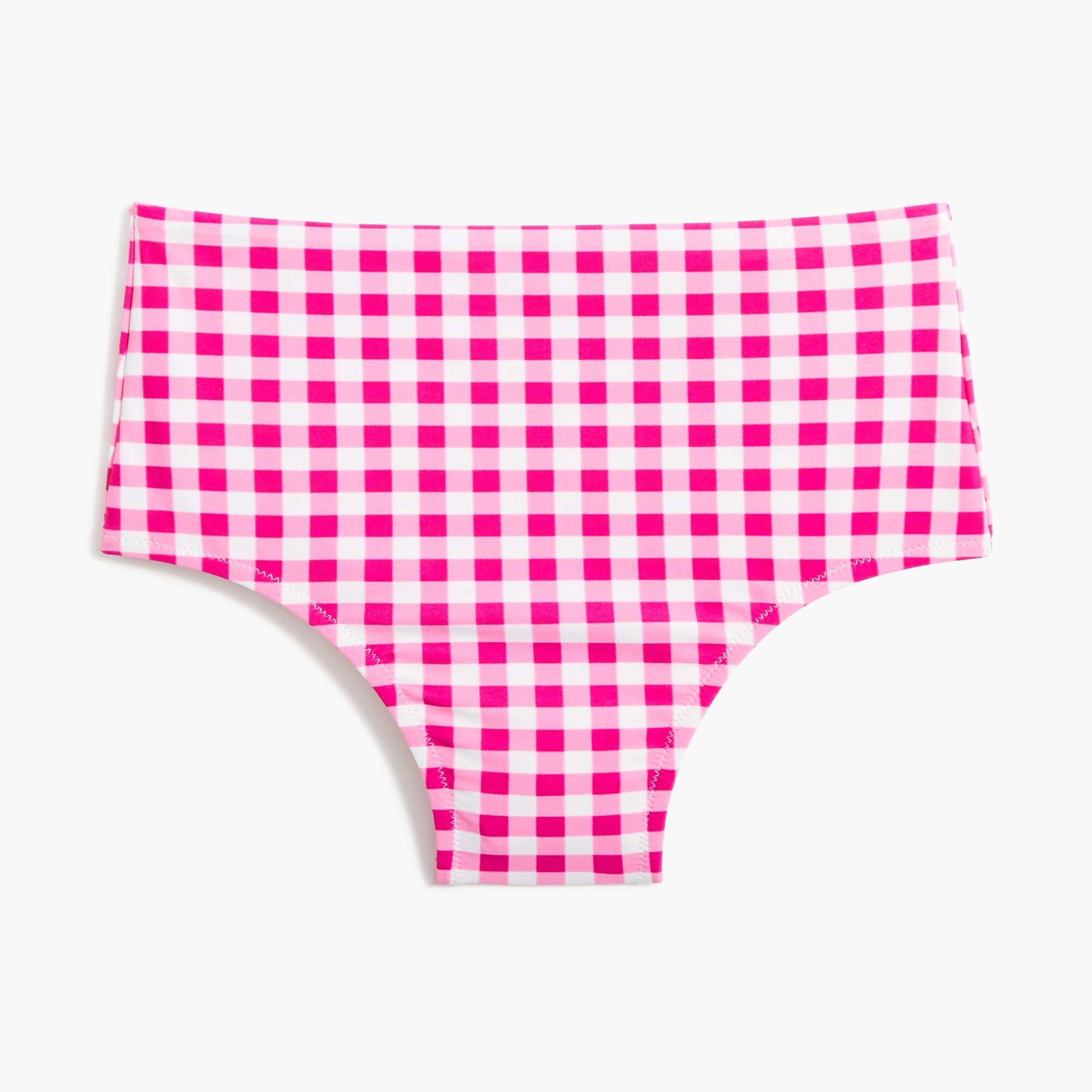 Gingham high-waisted bikini bottom