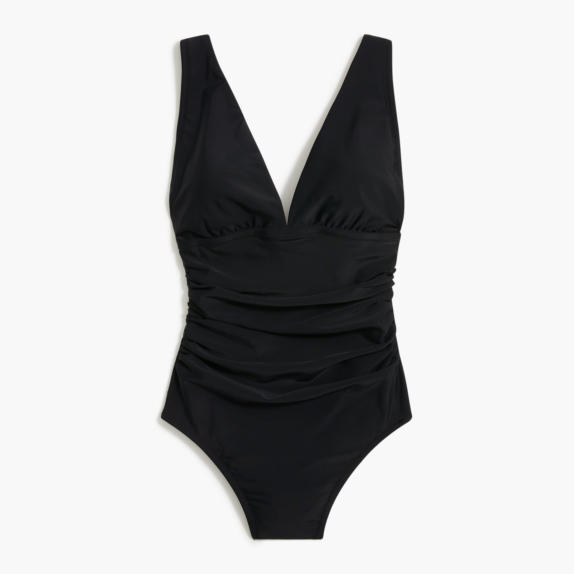  V-neck ruched one-piece swimsuit