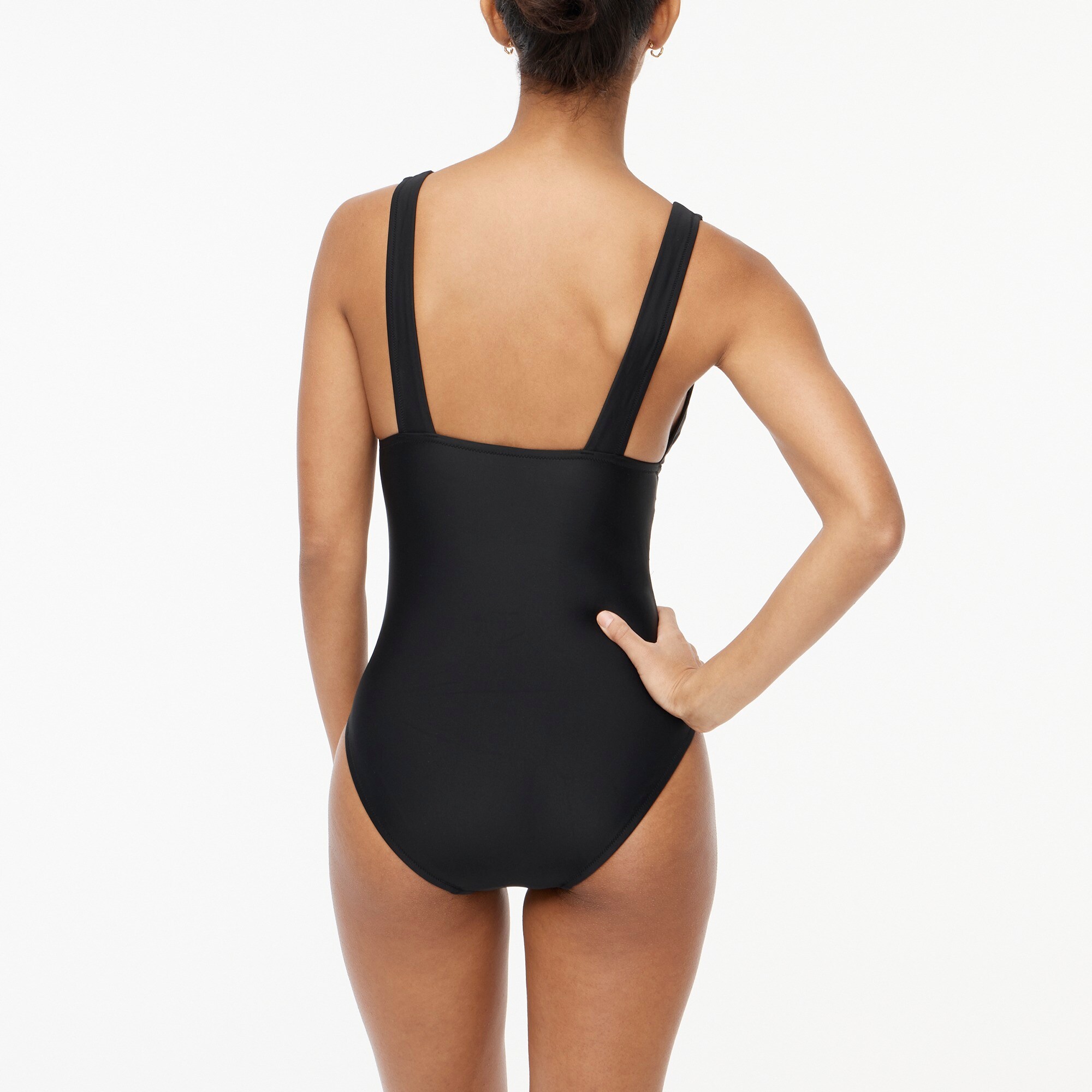 Factory: V-neck Ruched One-piece Swimsuit For Women