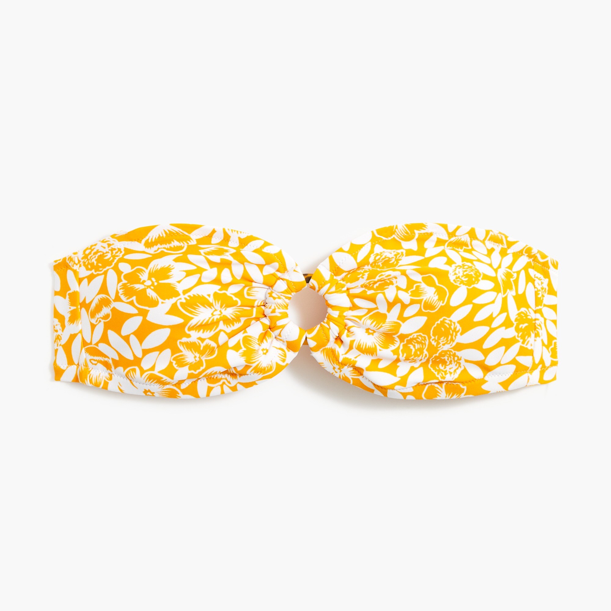 Floral tortoise-ring bandeau bikini top