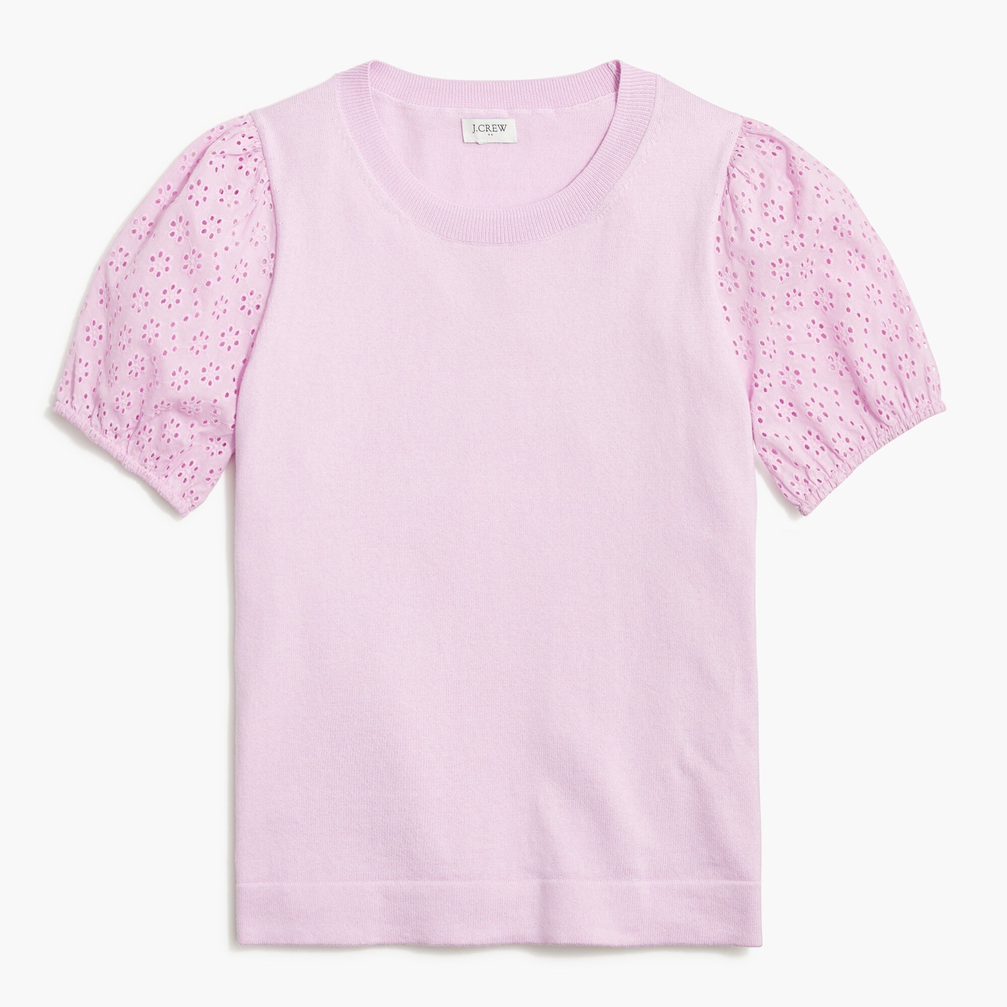 eyelet-sleeve sweater for women