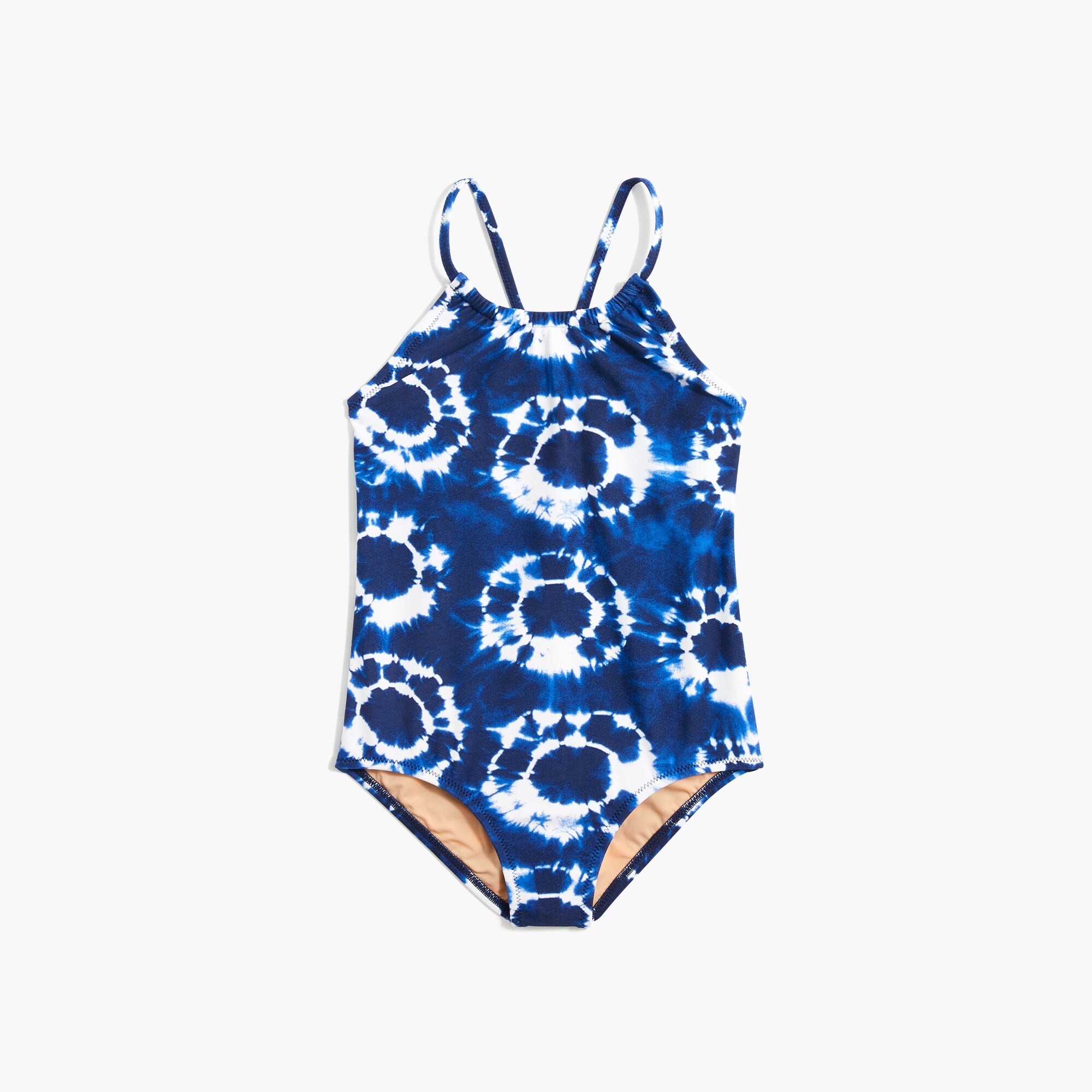 Girls' tie-dye one-piece swimsuit