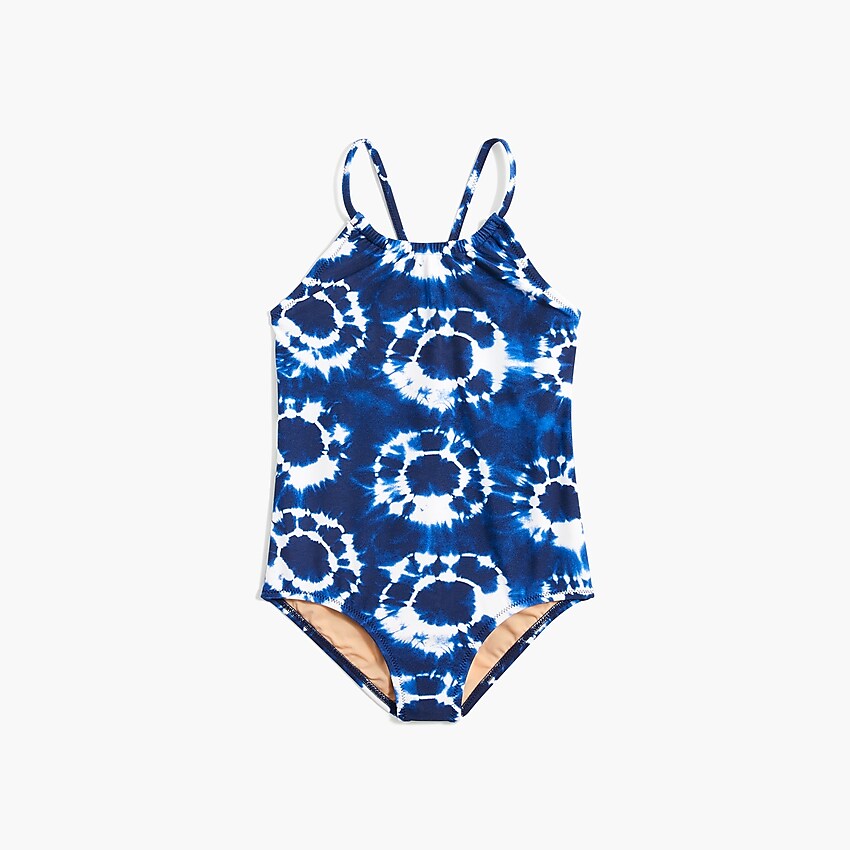 factory: girls' tie-dye one-piece swimsuit for girls, right side, view zoomed