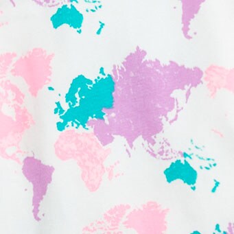 Girls' world map pajama set SMOKEY LILAC NEON PETA girls' world map pajama set for girls