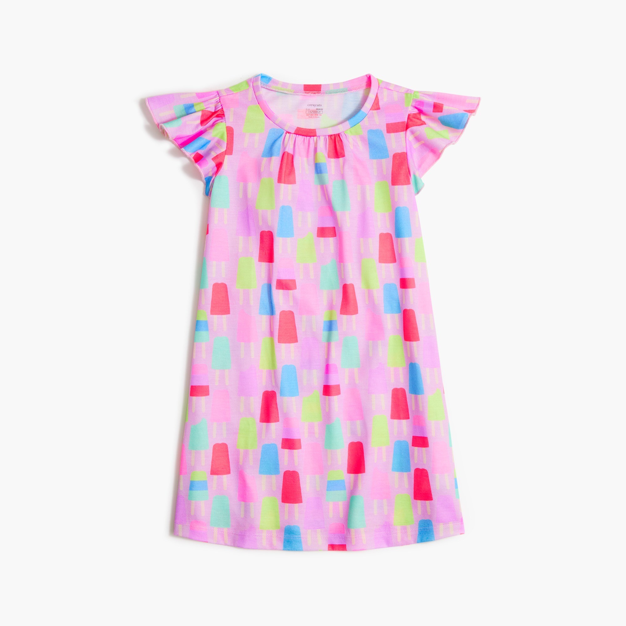 girls' ruffle-sleeve frozen treat nightgown for girls