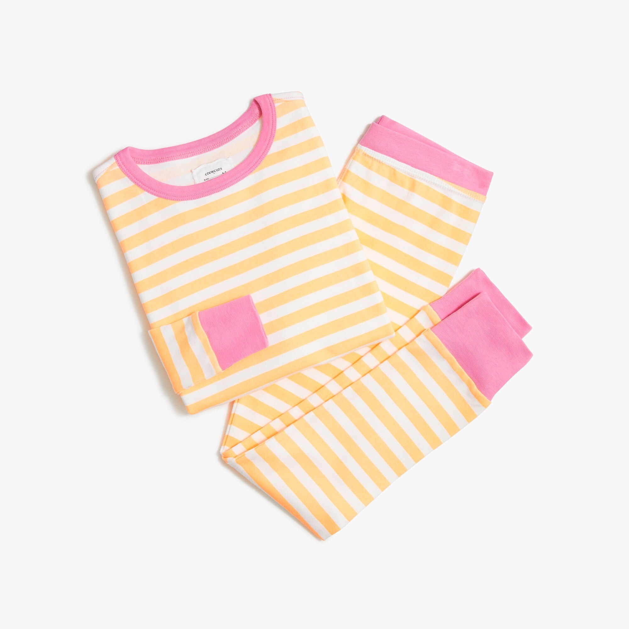 Girls' long-sleeve striped sleep set