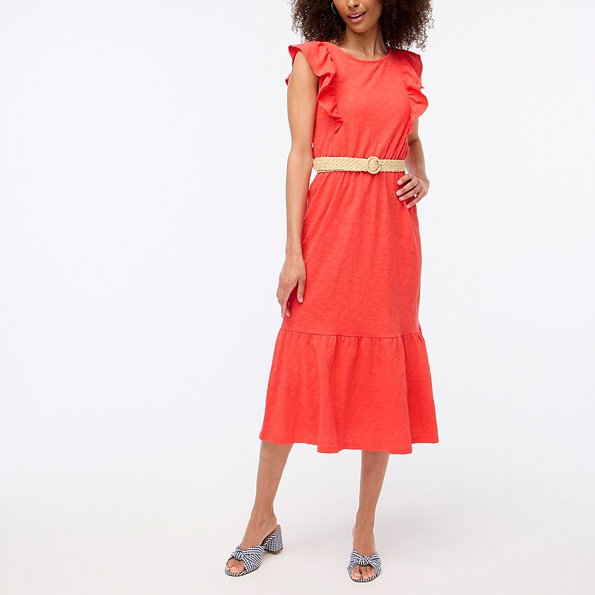 factory: flutter-sleeve midi dress for women, right side, view zoomed