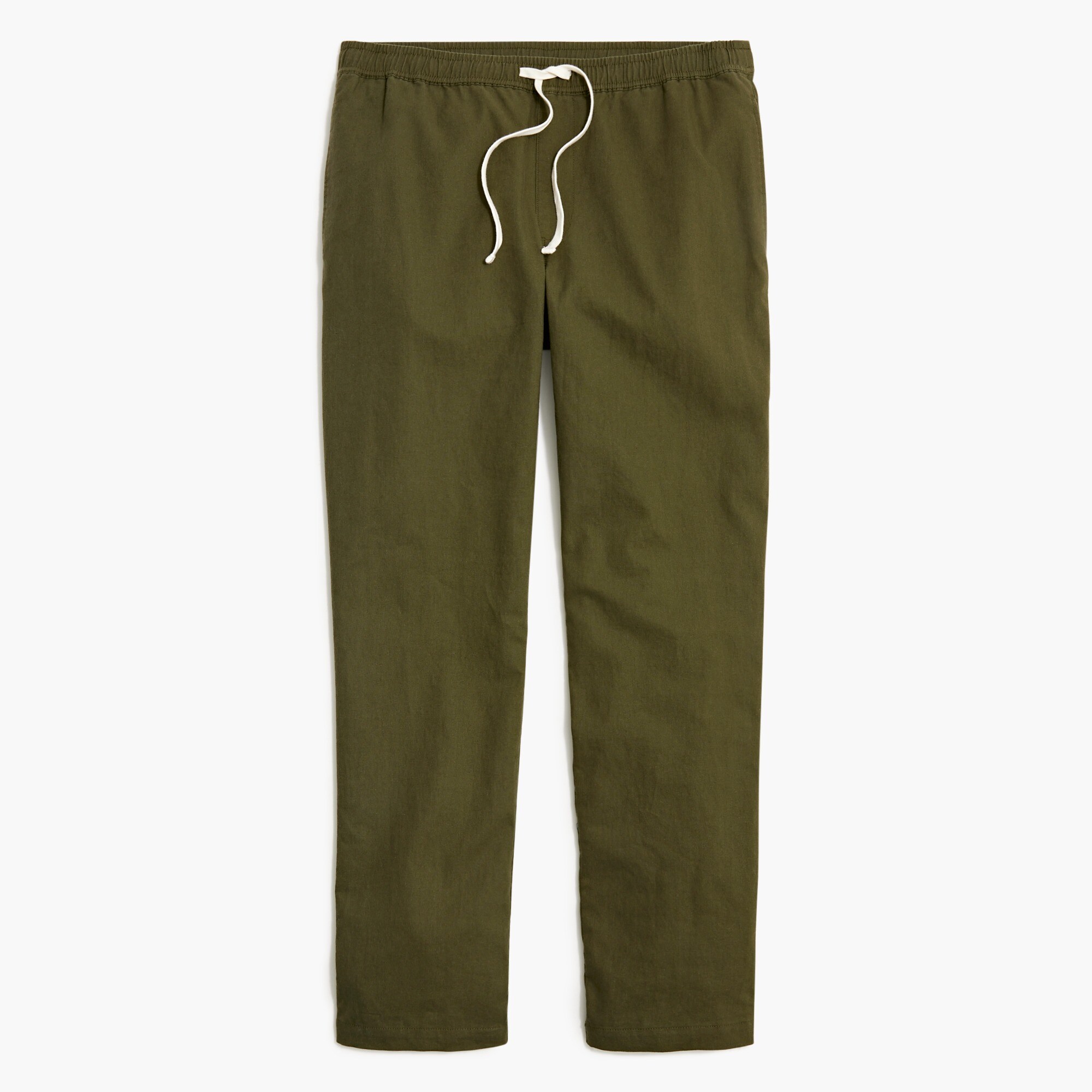 Linen-cotton blend drawstring pant