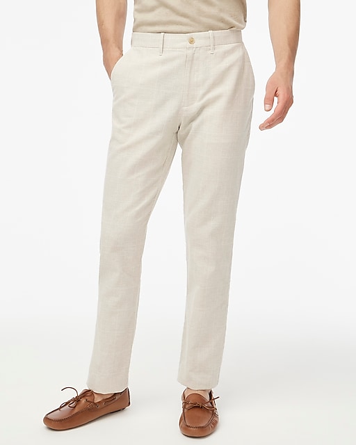 mens Straight-fit linen-cotton blend pant