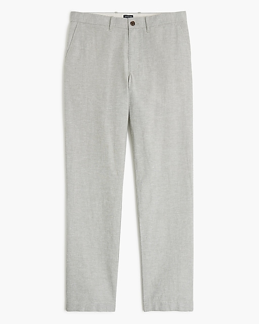 mens Straight-fit linen-cotton blend pant