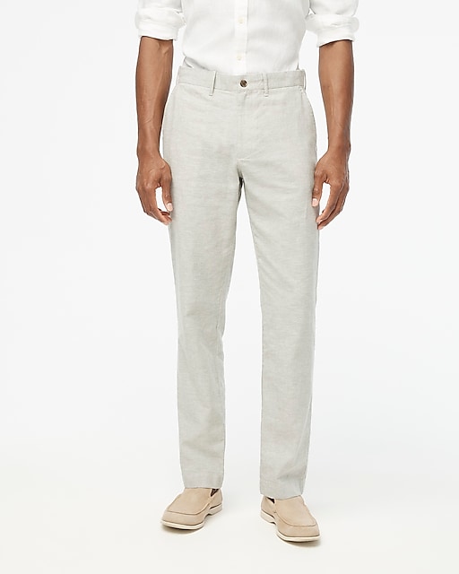  Straight-fit linen-cotton blend pant