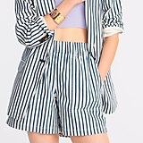 Patch-pocket pull-on short in stripe