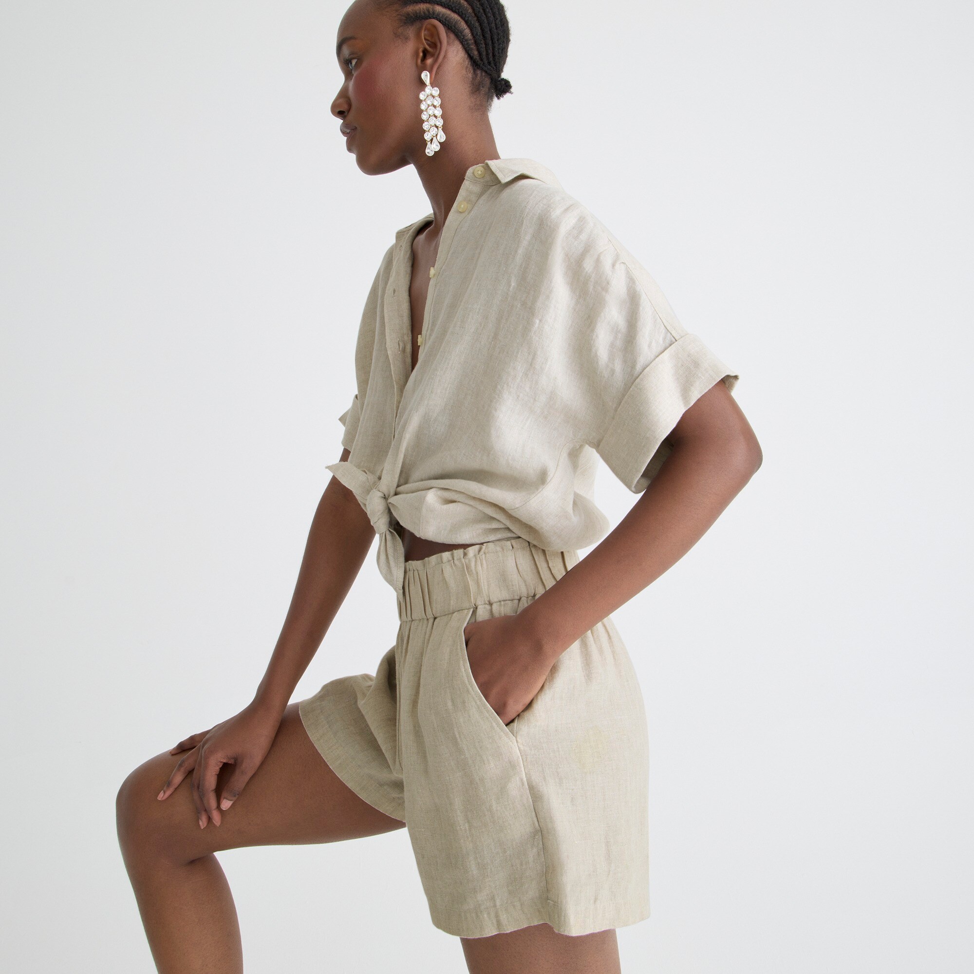womens Pull-on linen short