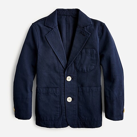 Boys' garment-dyed cotton-linen chino suit jacket