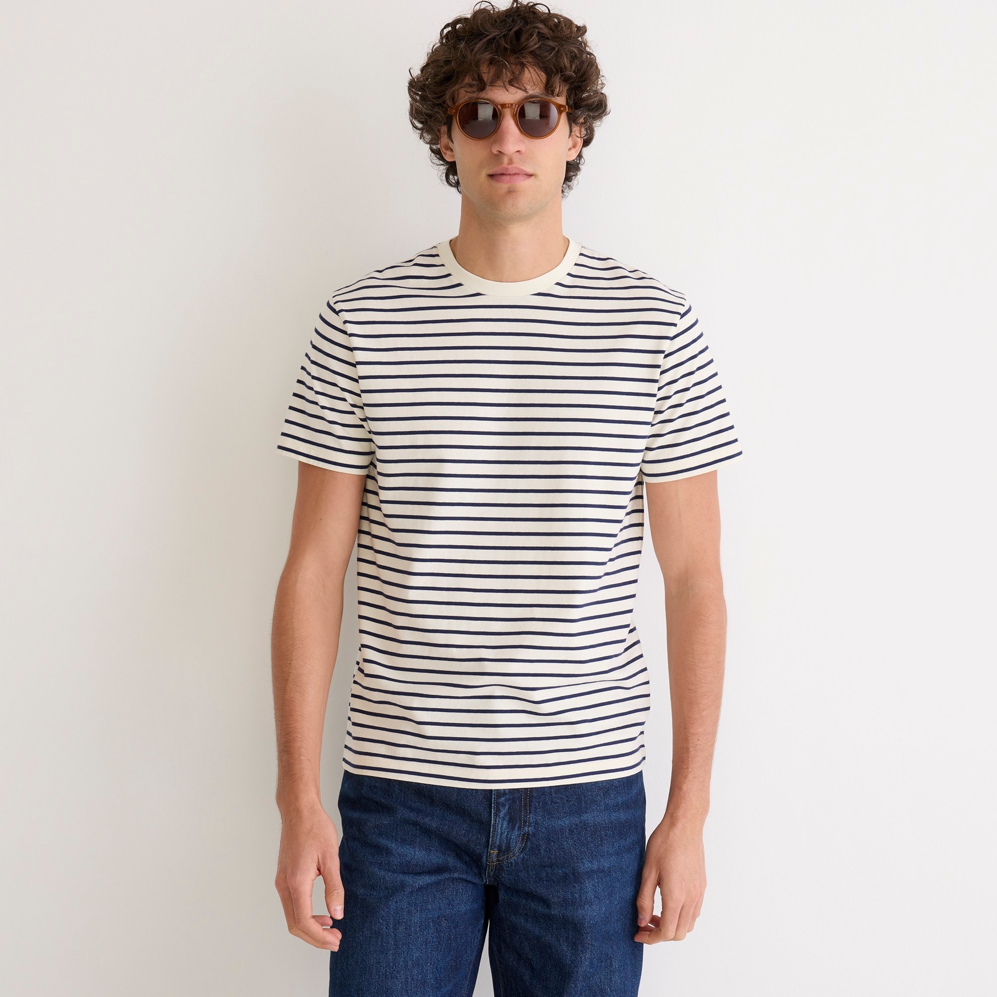mens Tall cotton T-shirt in stripe