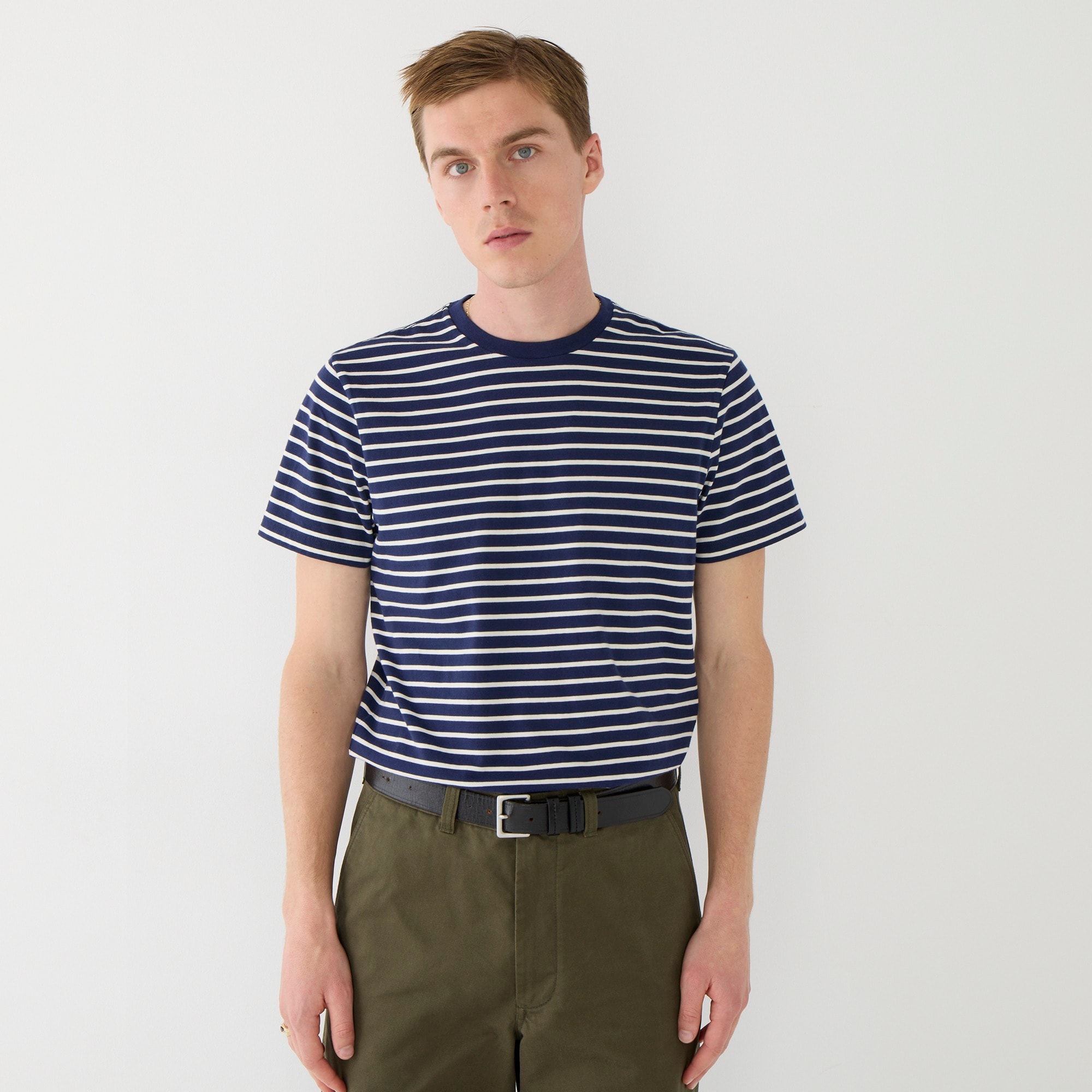 mens Tall cotton T-shirt in stripe