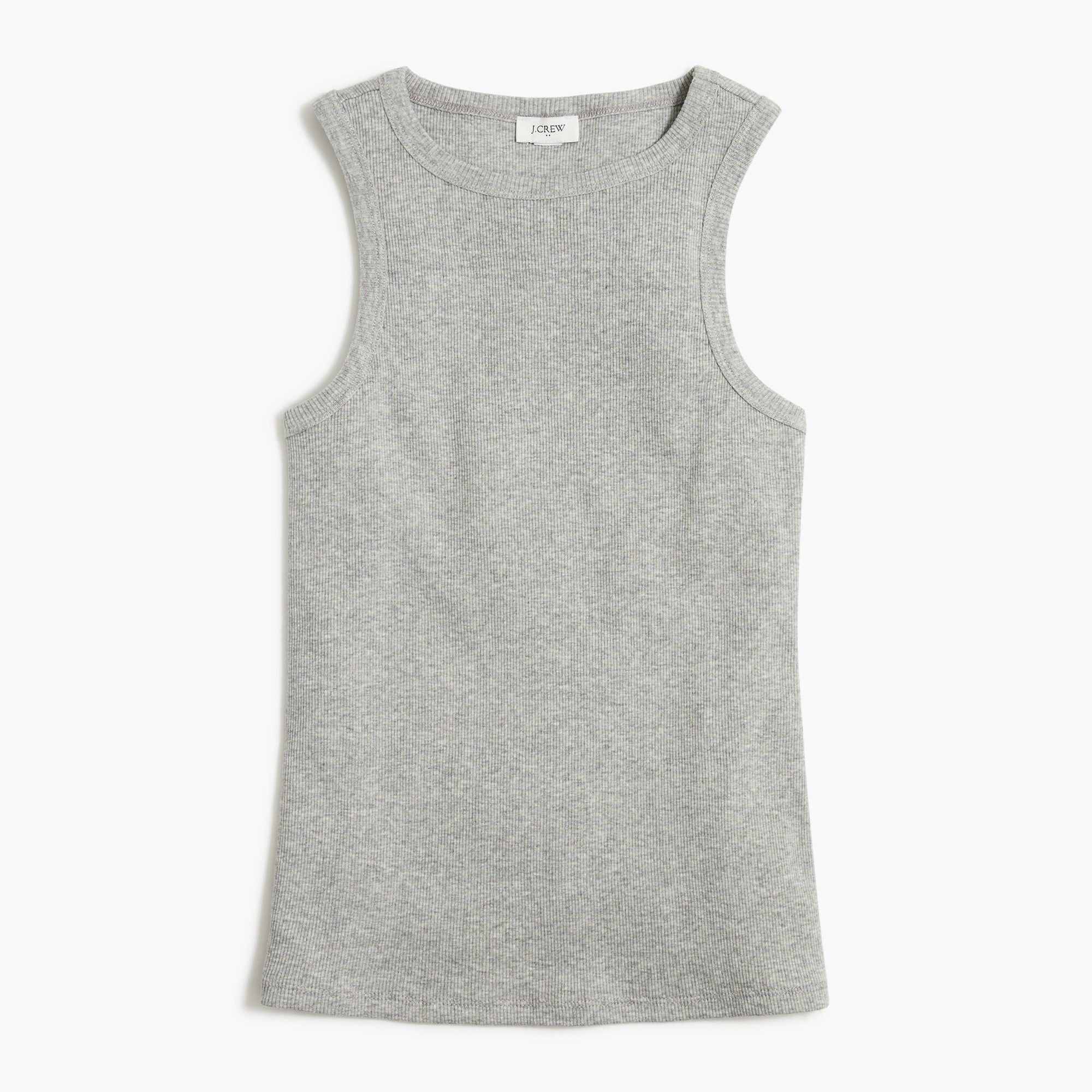 High-neck ribbed tank top