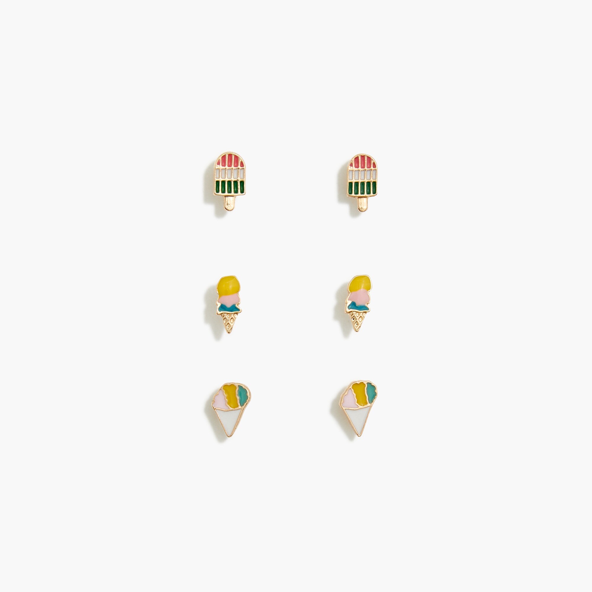 Girls' ice cream earrings set-of-three