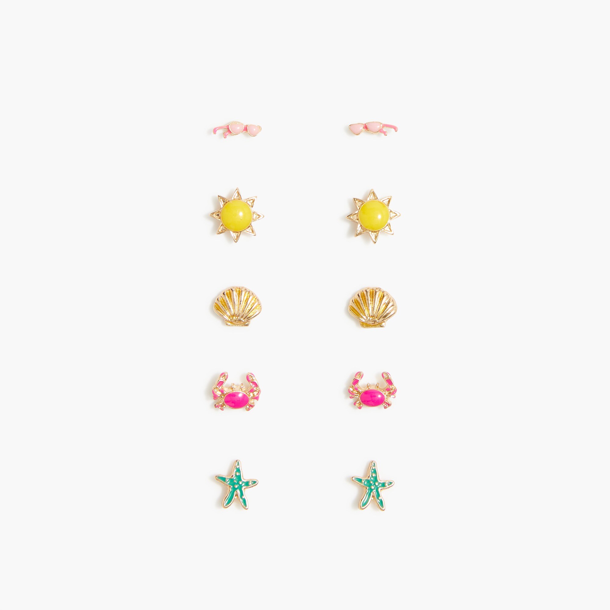 Girls' beach studs earrings set-of-three