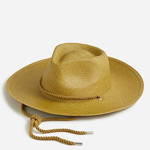 womens Wide-brim panama hat with cord