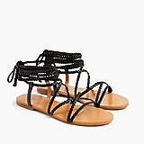 Braided lace-up sandals
