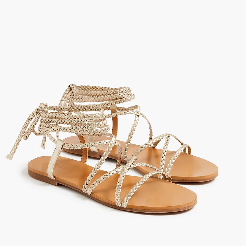Factory: Braided Lace-up Sandals For Women