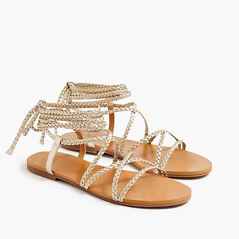  Braided lace-up sandals